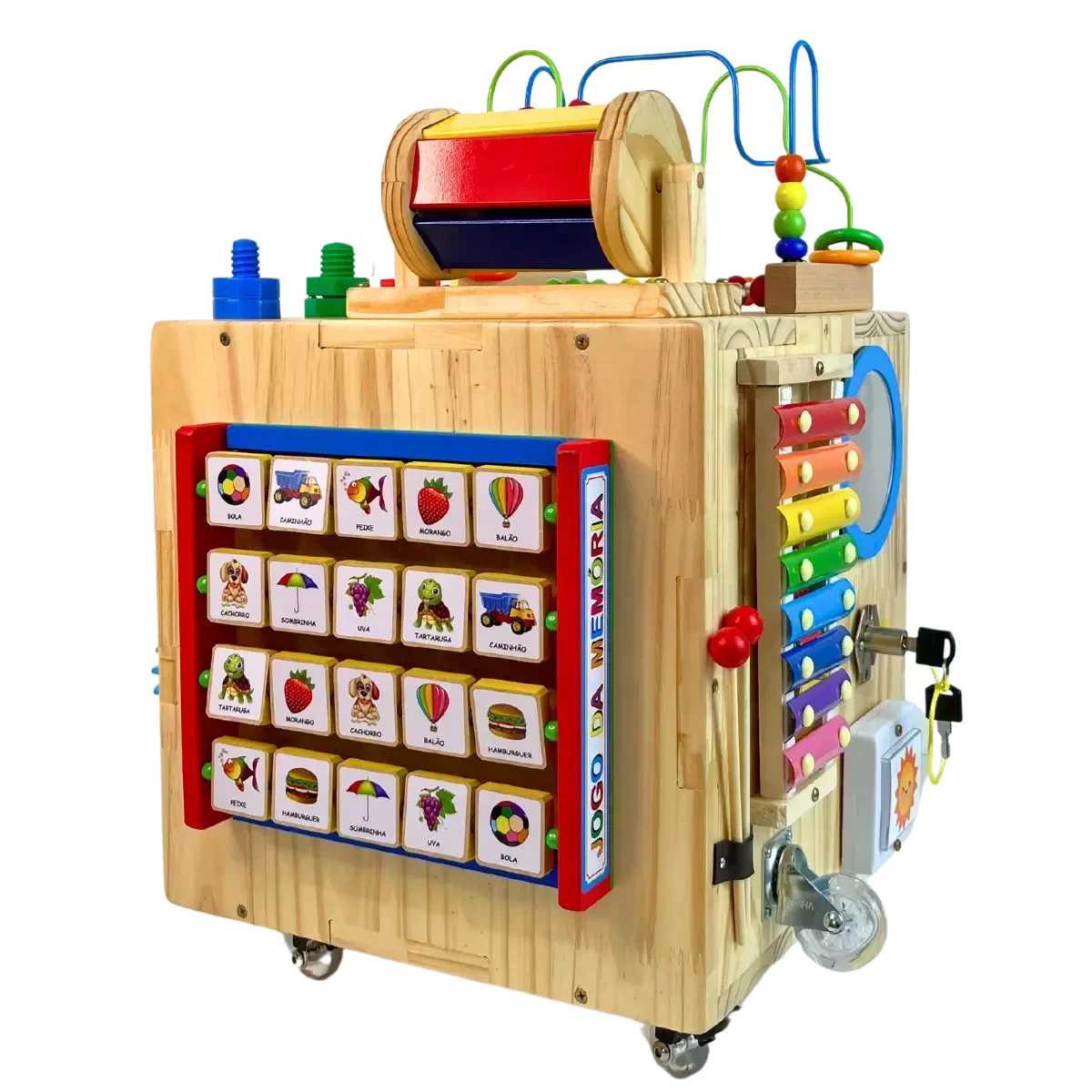 Cubo Sensorial Afeto 38x57cm com 17 atividades