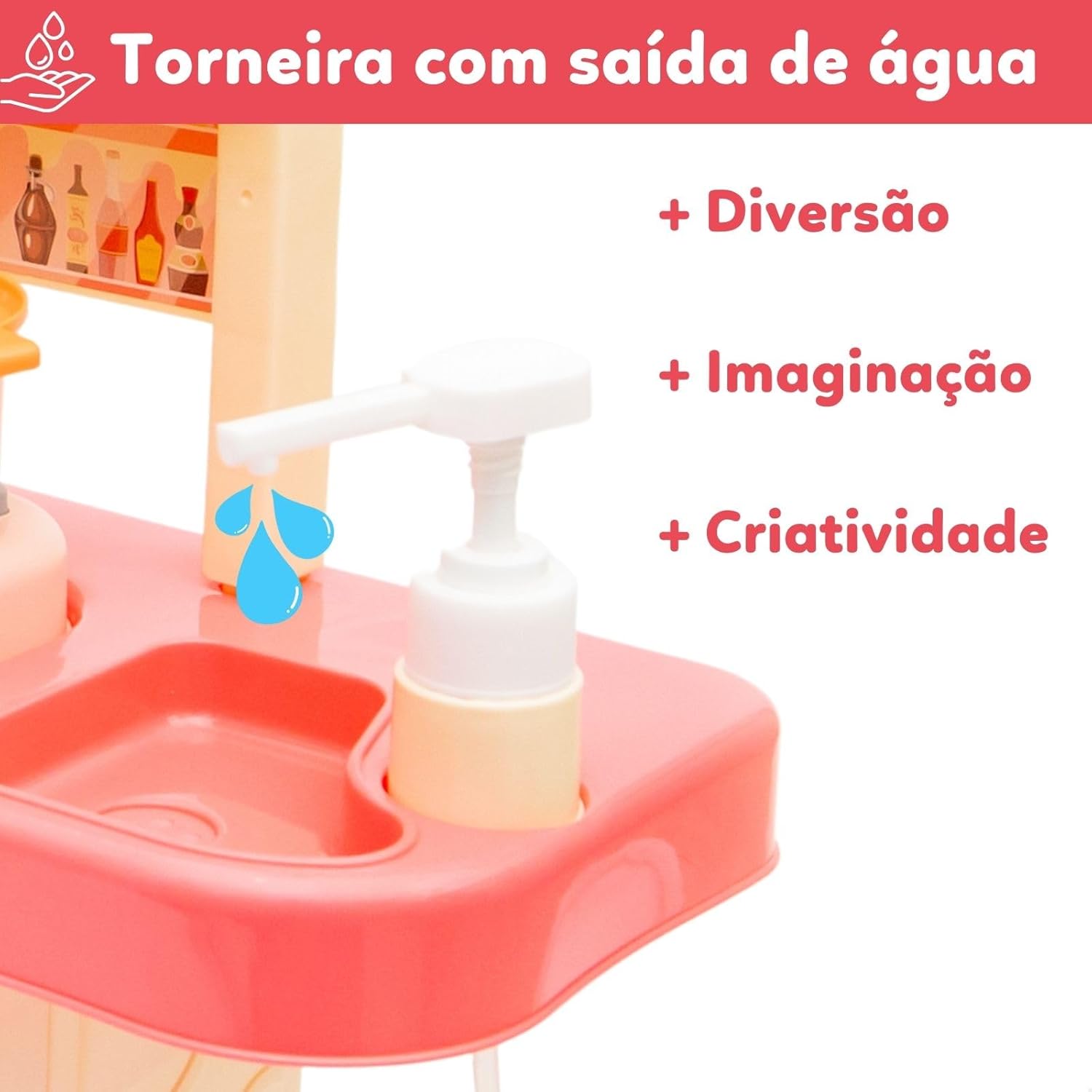 Cozinha Infantil de Brinquedo Grande Completa Solta Água e Som Com Acessórios Completa - Oferta Mês das Crianças