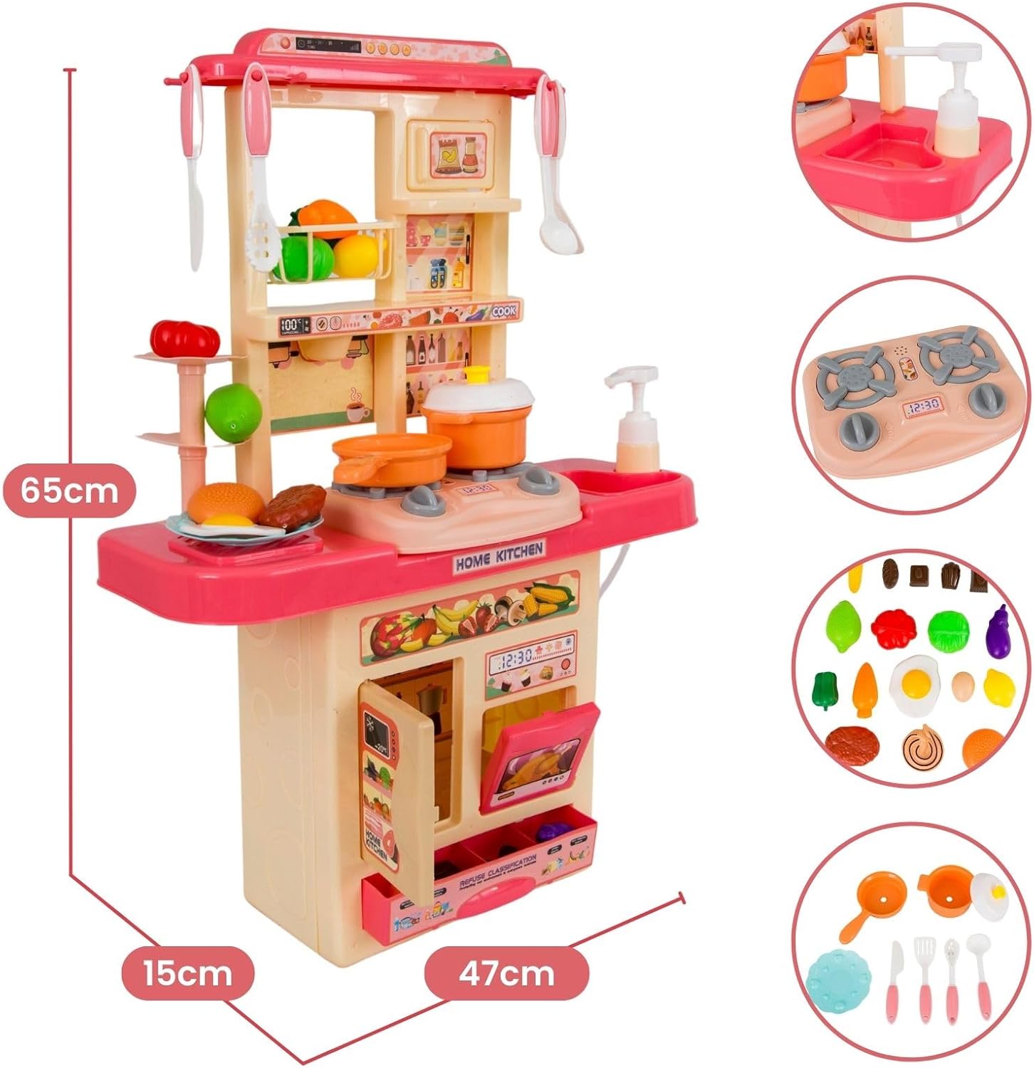 Cozinha Infantil de Brinquedo Grande Completa Solta Água e Som Com Acessórios Completa - Oferta Mês das Crianças