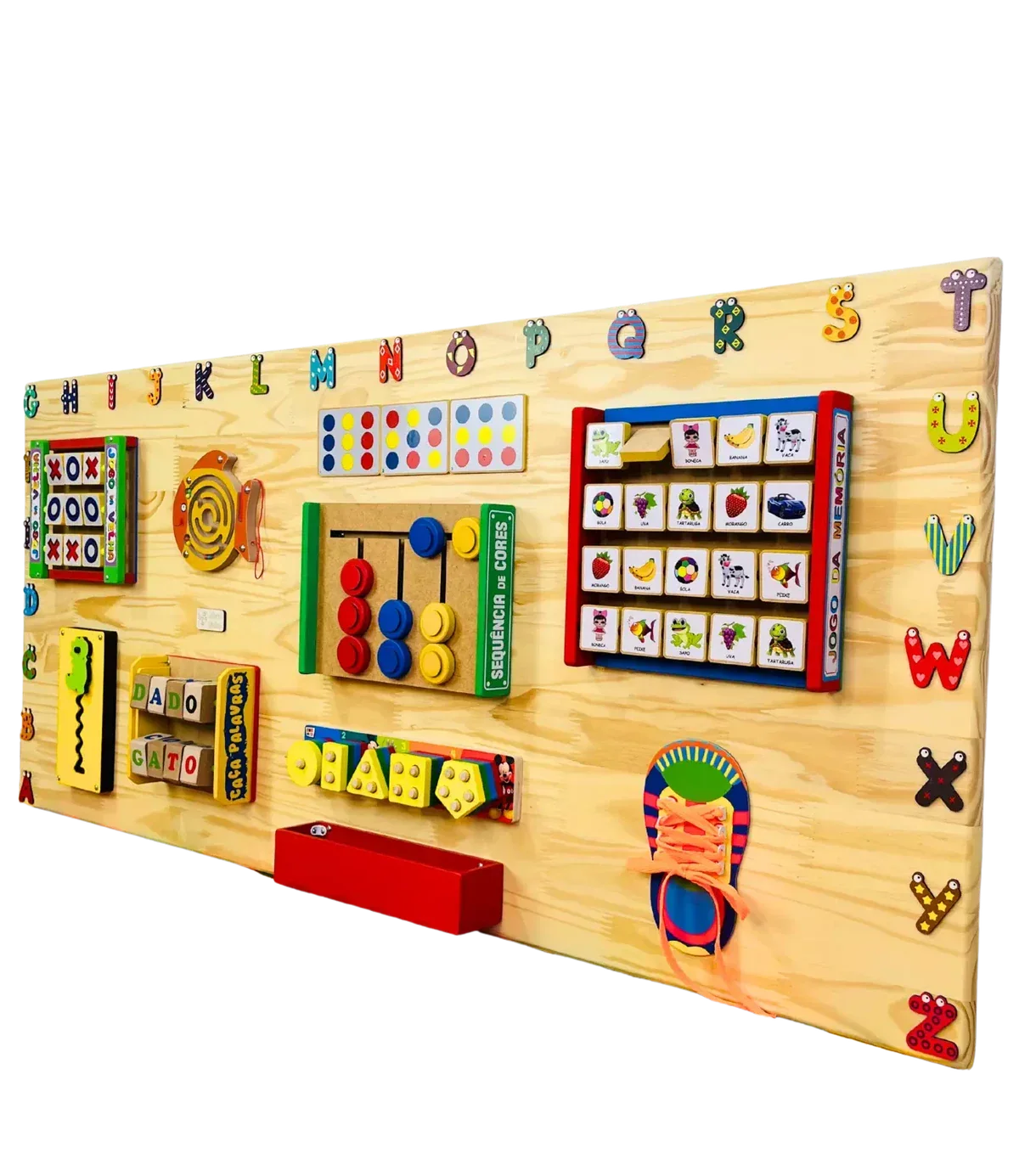 Painel Sensorial de Atividades 130x60cm - Modelo Raciocínio Lógico