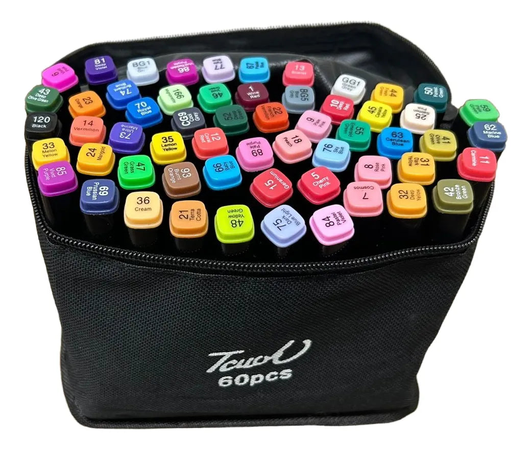 Conjunto De Canetas 60 Cores Ponta Dupla para Bobbie Goods