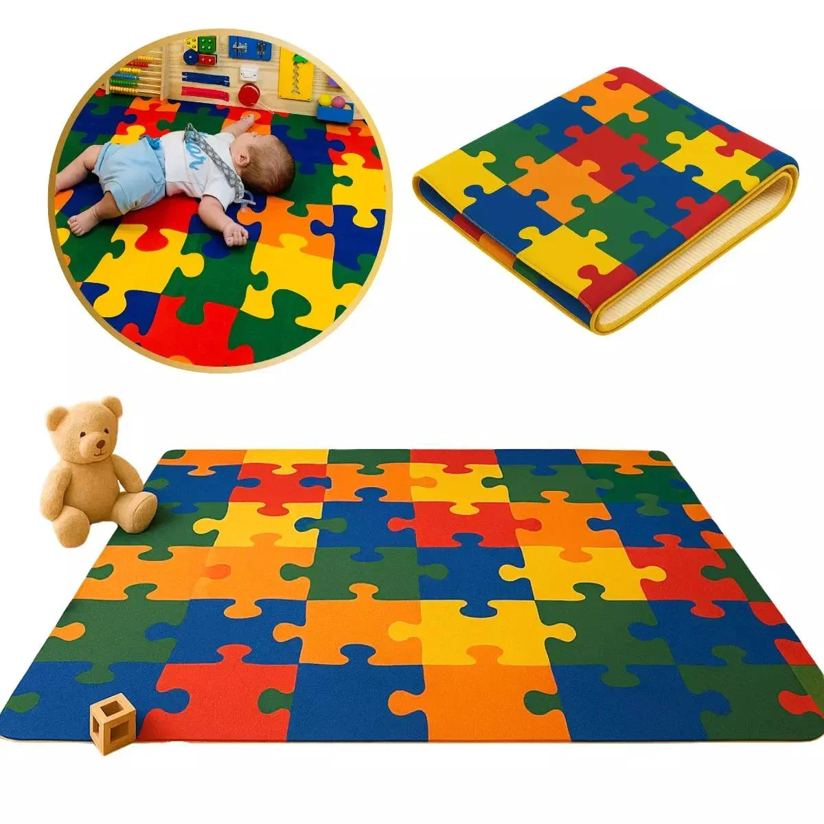 Tapete Quebra-Cabeça Colorido