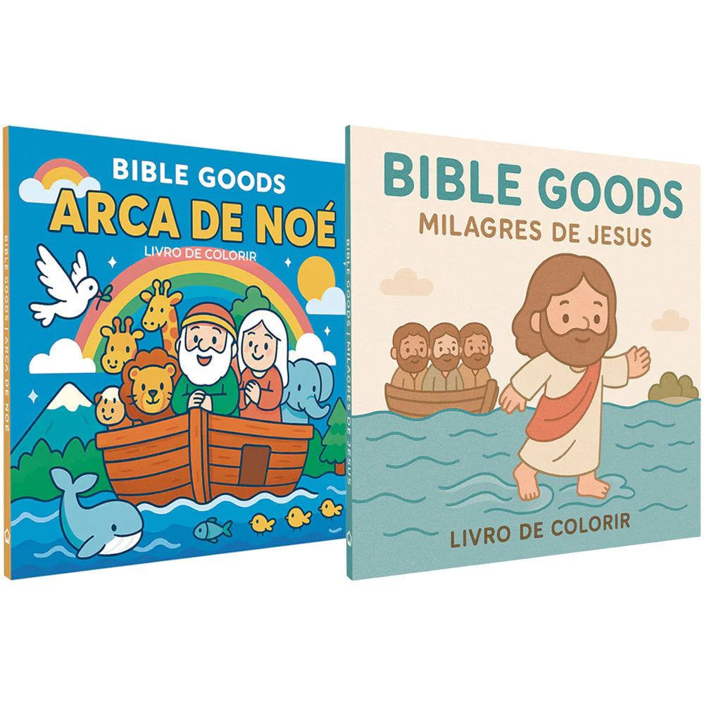 Kit Bible Goods Arca de Noé + Milagres de Jesus - Livro de Colorir