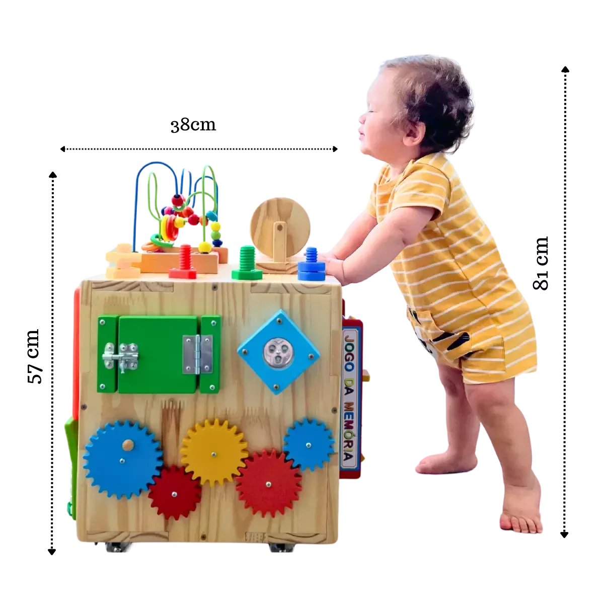 Cubo Sensorial Afeto 38x57cm com 17 atividades