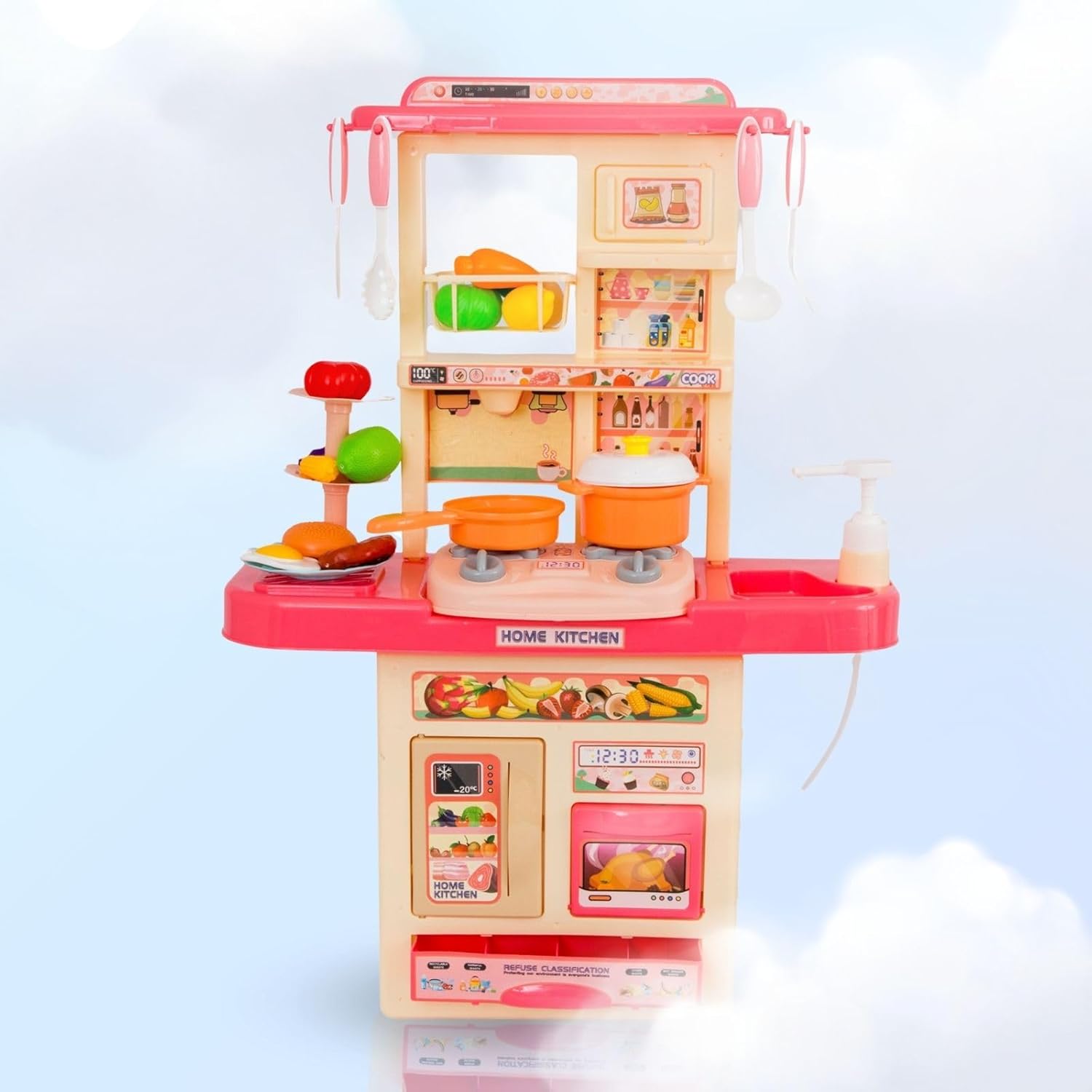 Cozinha Infantil de Brinquedo Grande Completa Solta Água e Som Com Acessórios Completa - Oferta Mês das Crianças