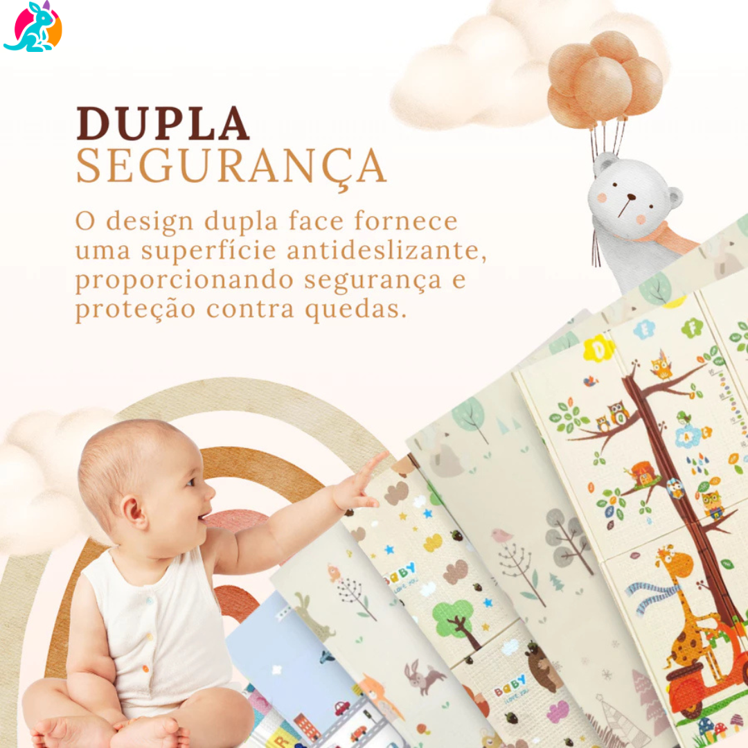 Tapete de Atividades Infantil Dobrável Dupla Face JoyToy 200x180cm + Bolsa para Guardar
