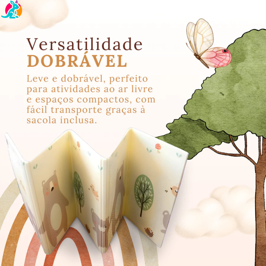 Tapete de Atividades Infantil Dobrável Dupla Face JoyToy 200x180cm + Bolsa para Guardar